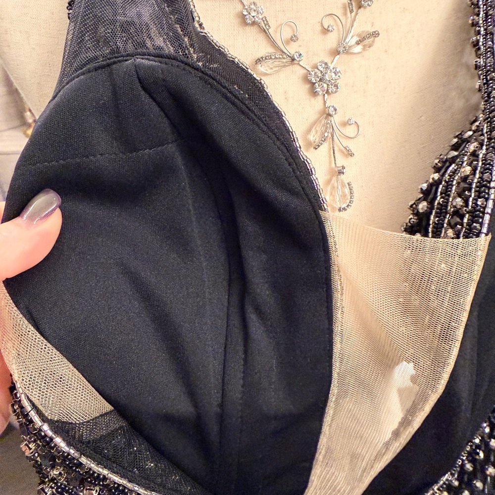 Vienna Prom Black Gown with Beaded Bodice - Picture 10 of 12